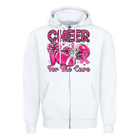 White cheer for the cure Zipper Hoodie - MaliasSmallBusiness