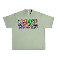 Oil Green love mardi gras fleur de lis sunflower leopard and beads Urban Heavy Tee - Artiststas