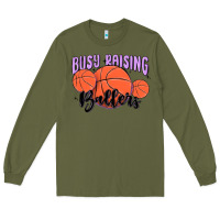 Army Green busy raising ballers Long Sleeve Tee - MaliasSmallBusiness