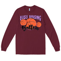Burgundy busy raising ballers Long Sleeve Tee - MaliasSmallBusiness