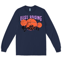 Navy busy raising ballers Long Sleeve Tee - MaliasSmallBusiness