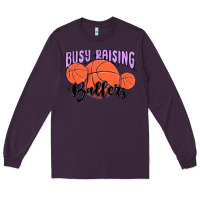 Plum busy raising ballers Long Sleeve Tee - MaliasSmallBusiness