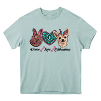 Arona peace love chihuahua Heavy Core Tee - RanaPortraitStore