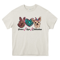 Peace Love Chihuahua Heavy Core Tee | Teevron