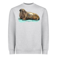 Heather Grey Walrus Heavyweight Sweatshirt - LillyAllenDesigns