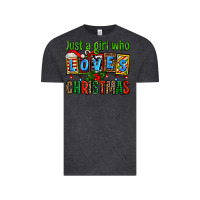 Vintage Black just a girl who loves christmas Vintage Tee - AdoDesignShop