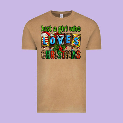 Just A Girl Who Loves Christmas Vintage Tee Designed By Adodesignshop