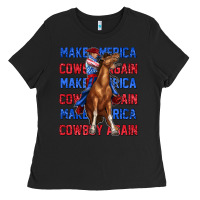Black make america cowboy again Ladies Tee - texasbilliewilder