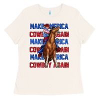 Bone make america cowboy again Ladies Tee - texasbilliewilder