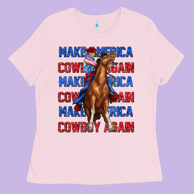 Make America Cowboy Again Ladies Tee Designed By Texasbilliewilder