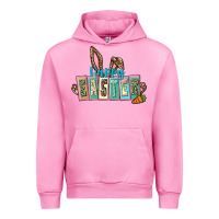 Fuchsia Pink Happy Easter Easter Day Urban Hoodie - CowGirlArtShop
