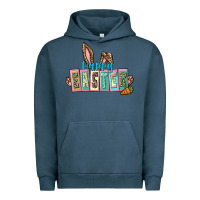 Pigment Midnight Navy Happy Easter Easter Day Urban Hoodie - CowGirlArtShop