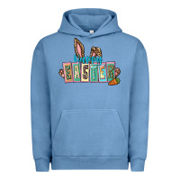 Pigment Pebble Blue Happy Easter Easter Day Urban Hoodie - CowGirlArtShop