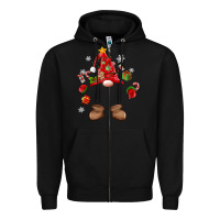 Black custom christmas gnome Zipper Hoodie - MaliasSmallBusiness