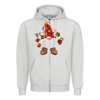 Dove Grey custom christmas gnome Zipper Hoodie - MaliasSmallBusiness