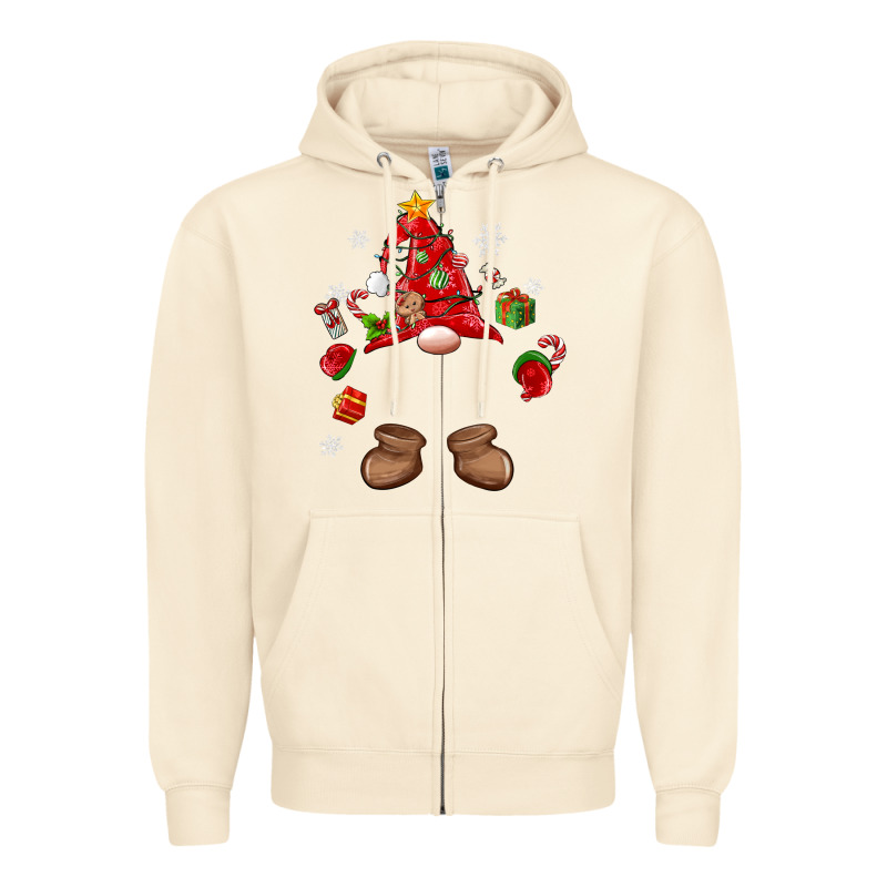 Custom Christmas Gnome Zipper Hoodie by MaliasSmallBusiness | Teevron
