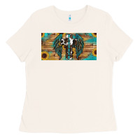 Bone Blessed cros sunflowers Ladies Tee - RanaPortraitStore