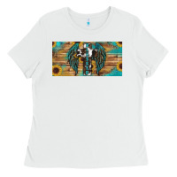 White Blessed cros sunflowers Ladies Tee - RanaPortraitStore