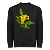 Black yellow elder flower Heavyweight Sweatshirt - LillyAllenDesigns