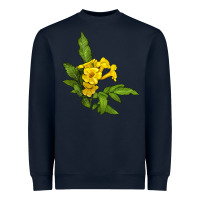 Navy yellow elder flower Heavyweight Sweatshirt - LillyAllenDesigns