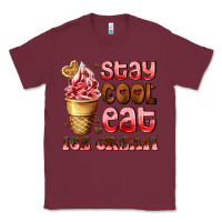Burgundy stay cool eat ice cream Classic Tee - AdoDesignShop