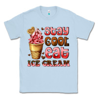 Dusty Blue stay cool eat ice cream Classic Tee - AdoDesignShop