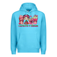 Ocean Blue Cafecito y Chisme Coffee Cups Premium Hoodie - texasbilliewilder