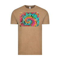 Vintage Coffee tie dye leopard cowhide glitter background Vintage Tee - Artiststas