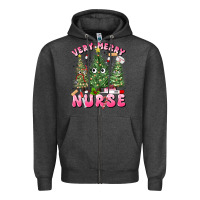 Charcoal Heather very merry nurse Zipper Hoodie - MaliasSmallBusiness
