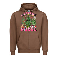 Chestnut very merry nurse Zipper Hoodie - MaliasSmallBusiness