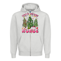 Dove Grey very merry nurse Zipper Hoodie - MaliasSmallBusiness
