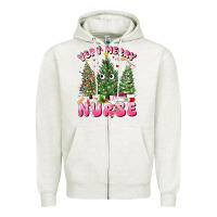 Oatmeal Heather very merry nurse Zipper Hoodie - MaliasSmallBusiness