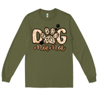 Army Green dog mama Long Sleeve Tee - MaliasSmallBusiness