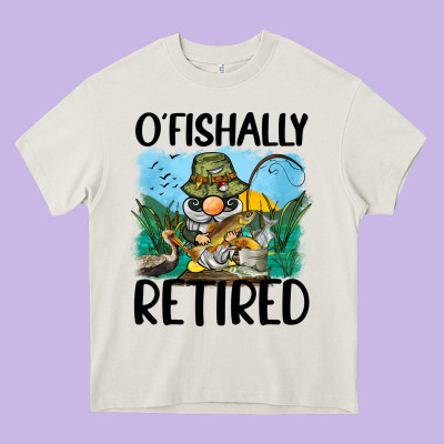 O' Fishally Retired Heavy Core Tee Designed By Barkaloodesign