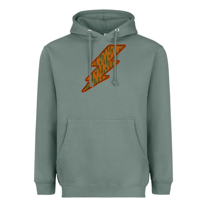 Western Cactus Lightning Orange Background Heavyweight Hoodie by Bettercallsaul | Teevron