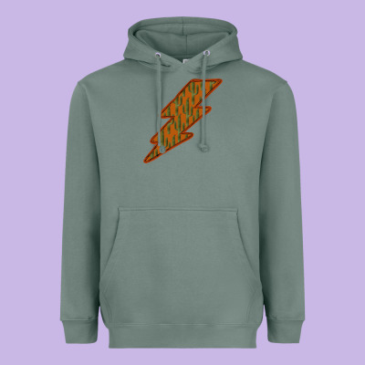 Western Cactus Lightning Orange Background Heavyweight Hoodie Designed By Bettercallsaul