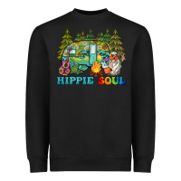 Black hippie soul camping Heavyweight Sweatshirt - BarkalooDesign