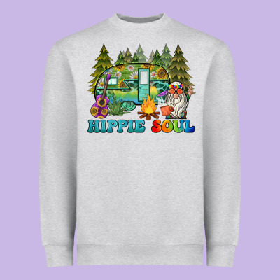 Hippie Soul Camping Heavyweight Sweatshirt Designed By Barkaloodesign