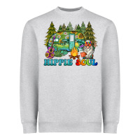 Heather Grey hippie soul camping Heavyweight Sweatshirt - BarkalooDesign