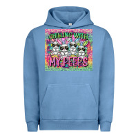 Pigment Pebble Blue Easter Day Chilling with my peeps Urban Hoodie - CowGirlArtShop