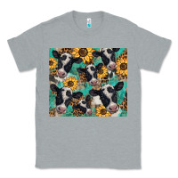 Heather Grey western leopard sunflower black and white  cow Classic Tee - BarkalooDesign