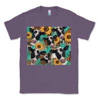 Lavender western leopard sunflower black and white  cow Classic Tee - BarkalooDesign