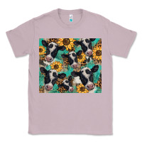 Lilac western leopard sunflower black and white  cow Classic Tee - BarkalooDesign