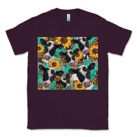Plum western leopard sunflower black and white  cow Classic Tee - BarkalooDesign