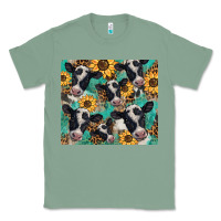 Sage western leopard sunflower black and white  cow Classic Tee - BarkalooDesign