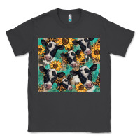 Smoke western leopard sunflower black and white  cow Classic Tee - BarkalooDesign