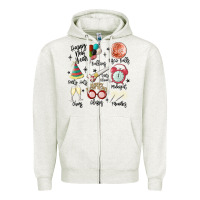 Oatmeal Heather happy new year Zipper Hoodie - MaliasSmallBusiness