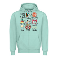 Seafoam happy new year Zipper Hoodie - MaliasSmallBusiness