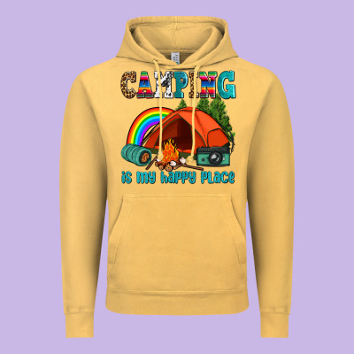Camping Is My Happy  Place Vintage Hoodie Designed By Adodesignshop