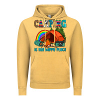 Vintage Mustard camping is my happy  place Vintage Hoodie - AdoDesignShop